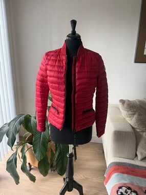 Moncler Red Puffer Jacket - Lightweight